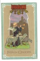 Fröhliche Ostern - Engel - Schafe - tolle Präge-Litho - 1910