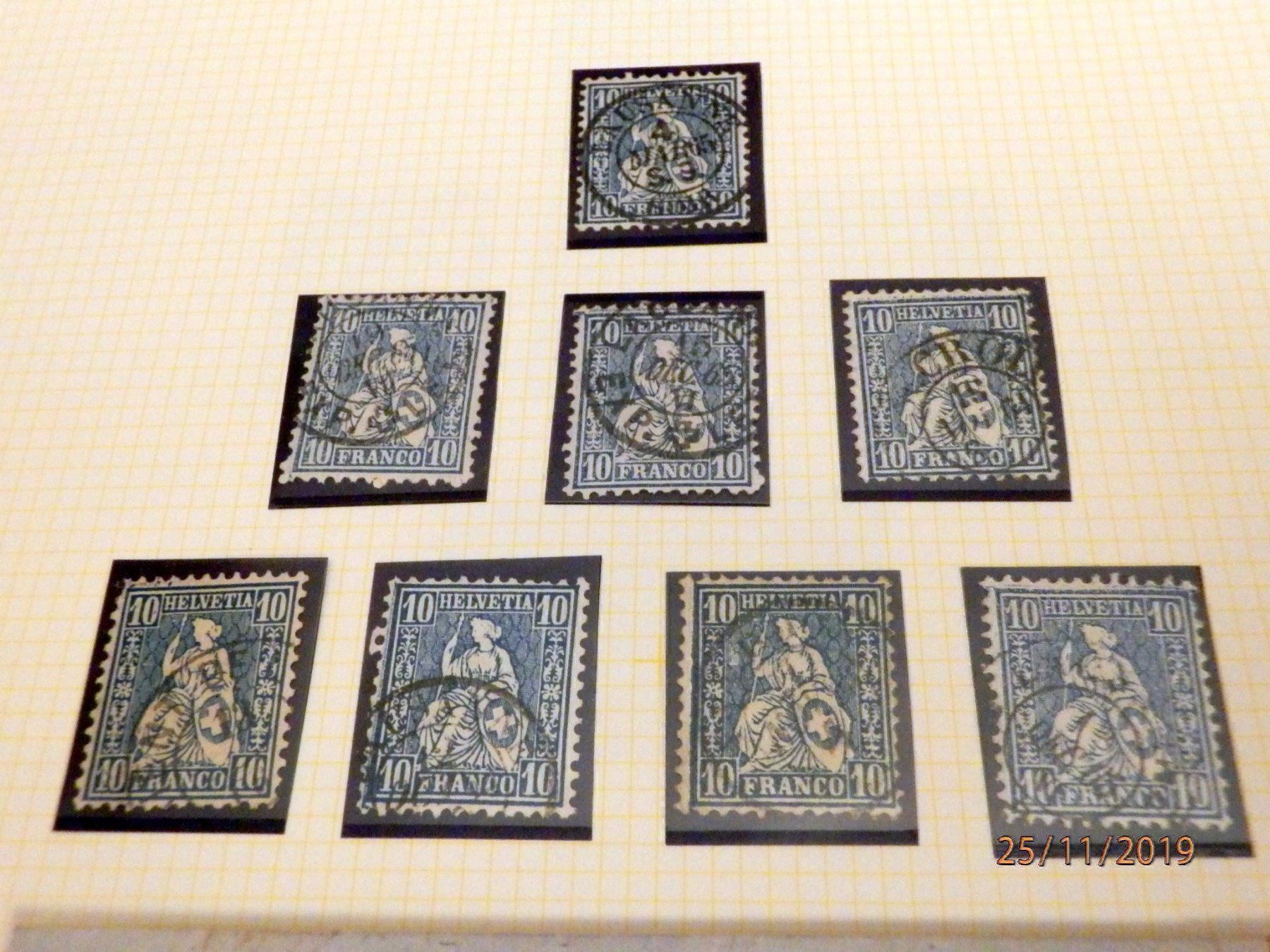 Alle Briefmarken: ZNr.31 schönes Lot mit div. Stempeln – Gebraucht aus Ueberstorf von dinbau 1