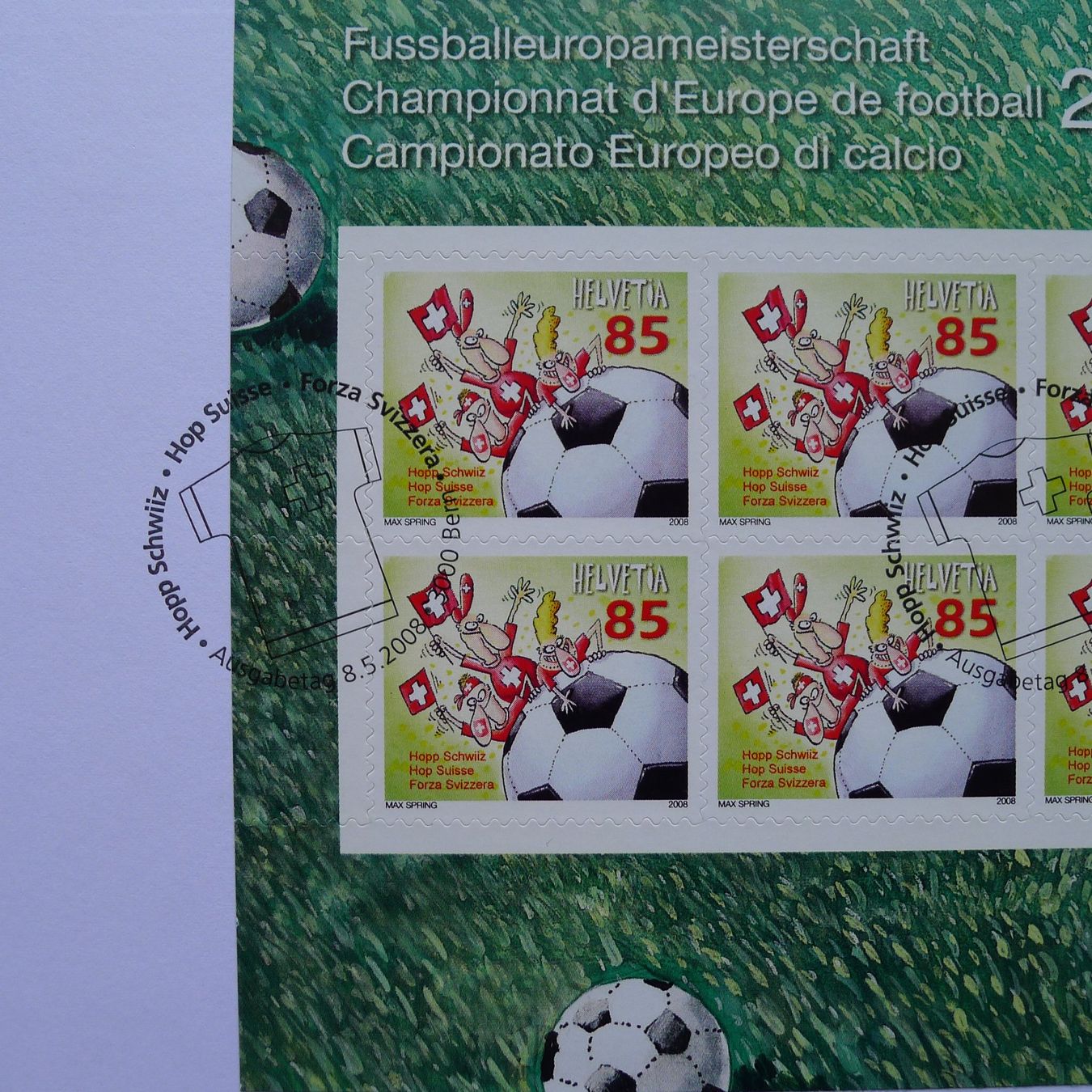 Tutti i francobolli: Nr.1275B, FUSSBALL EM, Kleinbogen-FDC 2008 – Usato da Ebikon venduto da SilvioFreund 1
