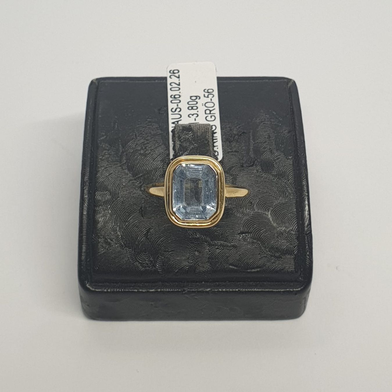 Anelli: Echt 18K Gold - Aquamarin Ring – Usato da Luzern venduto da Goldhaus-Luzern