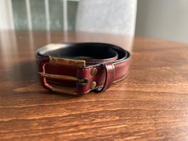 Aigner Ledergürtel, bordeauxrot, Grösse 75