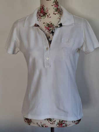 Burberry Damen Polo Shirt, Weiss, Grösse M Top Zustand!