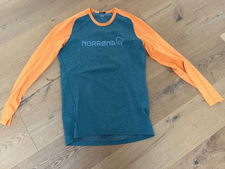Funktions-Langarmshirt NORRØNA Grösse S grau/orange