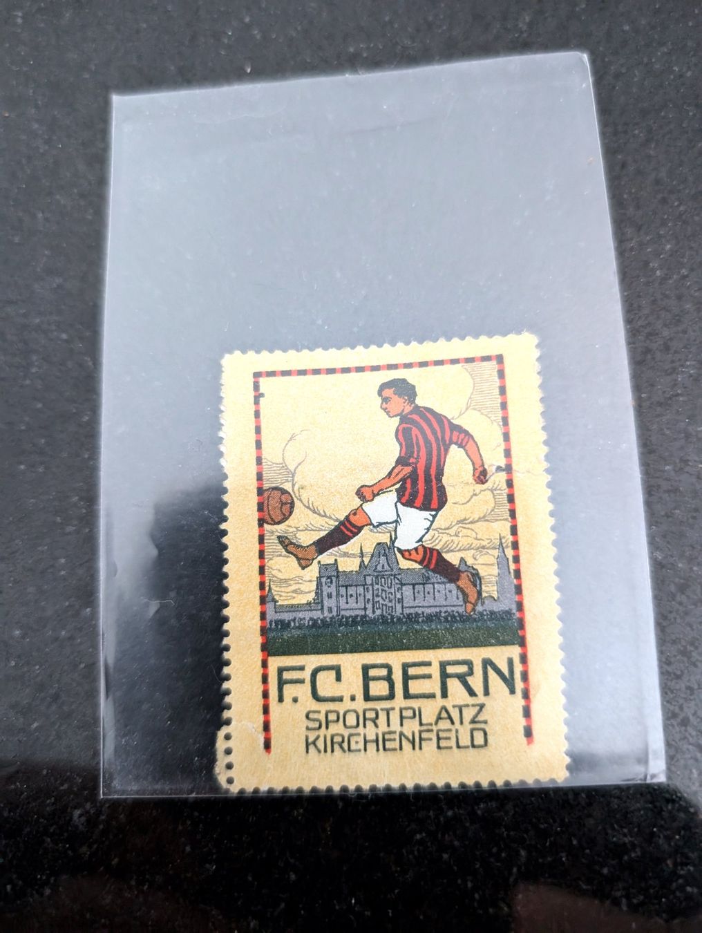 Tutti i francobolli: FC BERN SPORTPLATZ KIRCHENFELD - VIGNETTE CIRCA JG.1914 – Usato da Spiegel b. Bern venduto da Natix
