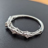 18K/750  Weissgold+ 3 Rosenschliff Diamanten Ring