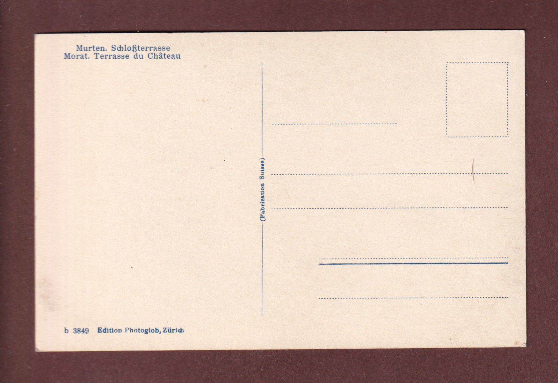 Cartoline postali: MURTEN - Schlossterrasse – Usato da Pully venduto da nicecards-shop 1