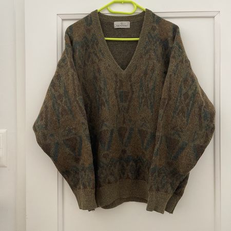 vintage Genfins Pullover braun / grün Gr.  56