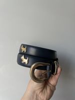 Schicker Ledergürtel mit Hunden, Made in France