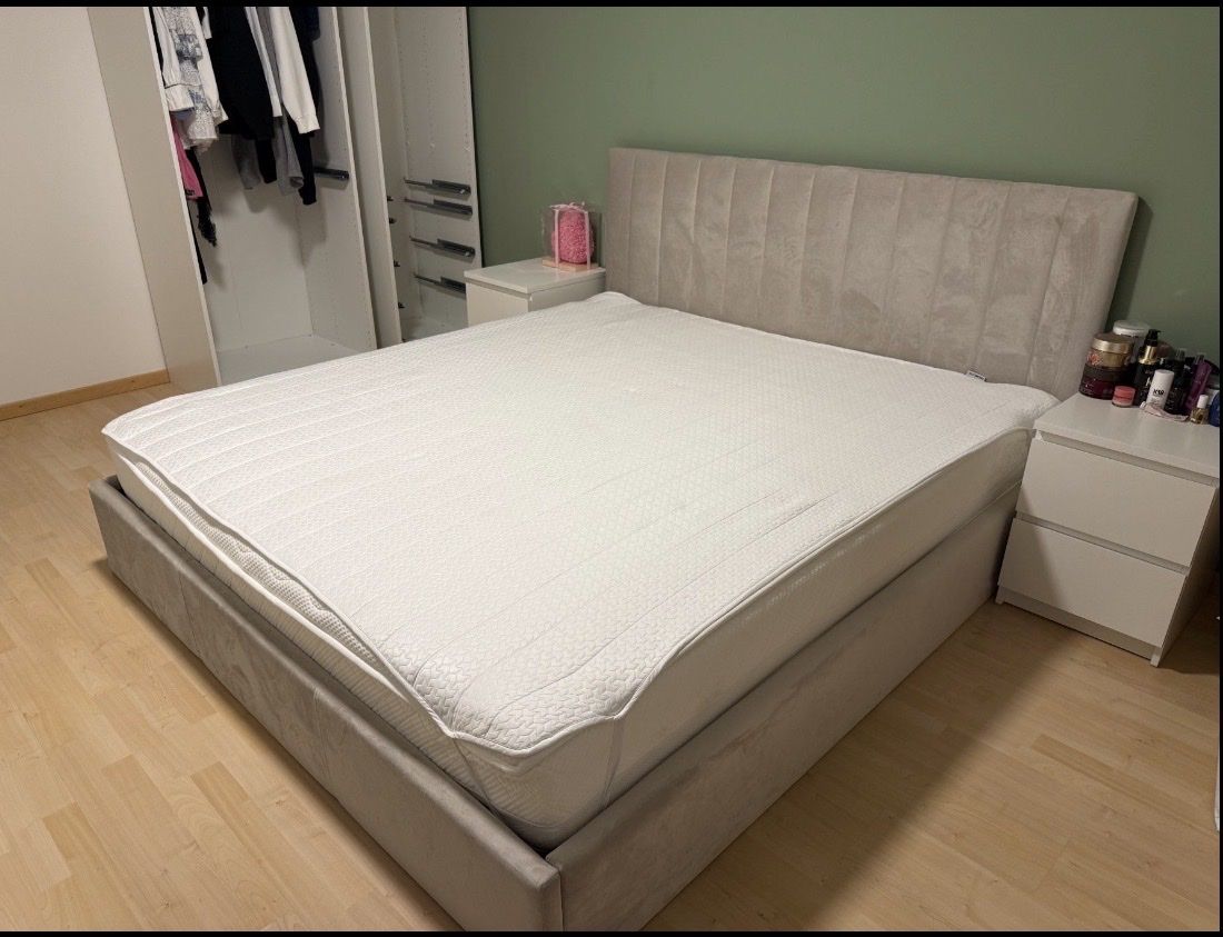 Letti: Upholstered Bed Beloit 108 with Storage Beige Fabric – Usato da Zollikerberg venduto da Pandasha 4