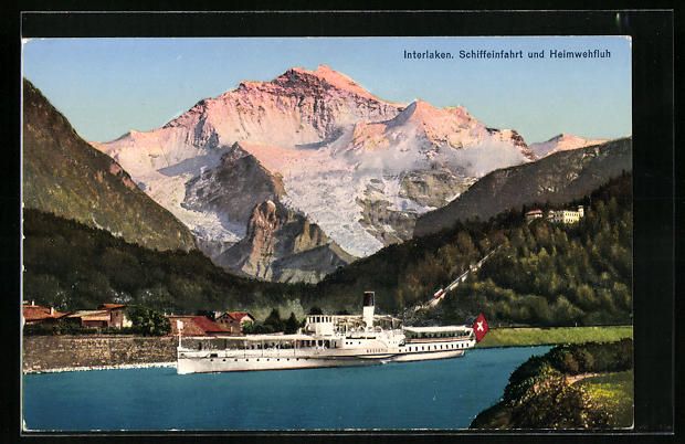 Ansichtskarten: Interlaken, Schiffeinfahrt des Dampfers  – Gebraucht aus Berlin von bartko-reher