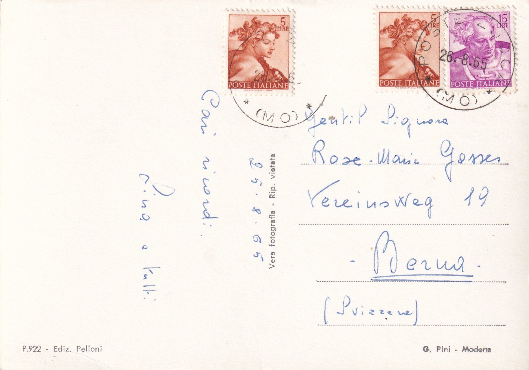 Cartoline postali: Zocca - Stazione climatica /mp – Usato da Hombrechtikon venduto da Rudolf07 1