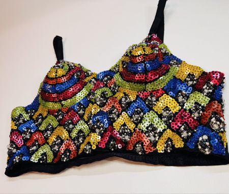 Vintage HUNZA Pailletten-Top 80/90s – Sehr selten!