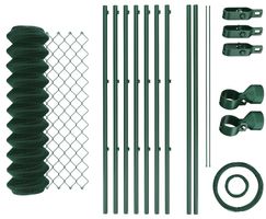 Maschendrahtzaun Komplettset grün 1.5 x 15 m