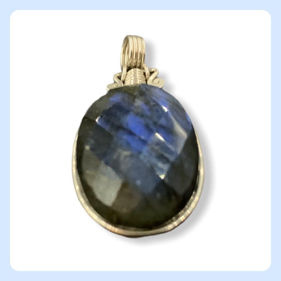 Ciondoli: Labradorit blau Anhänger - Kette – Nuovo e nell'imballaggio originale da Zürich venduto da Mevas_Silber 1