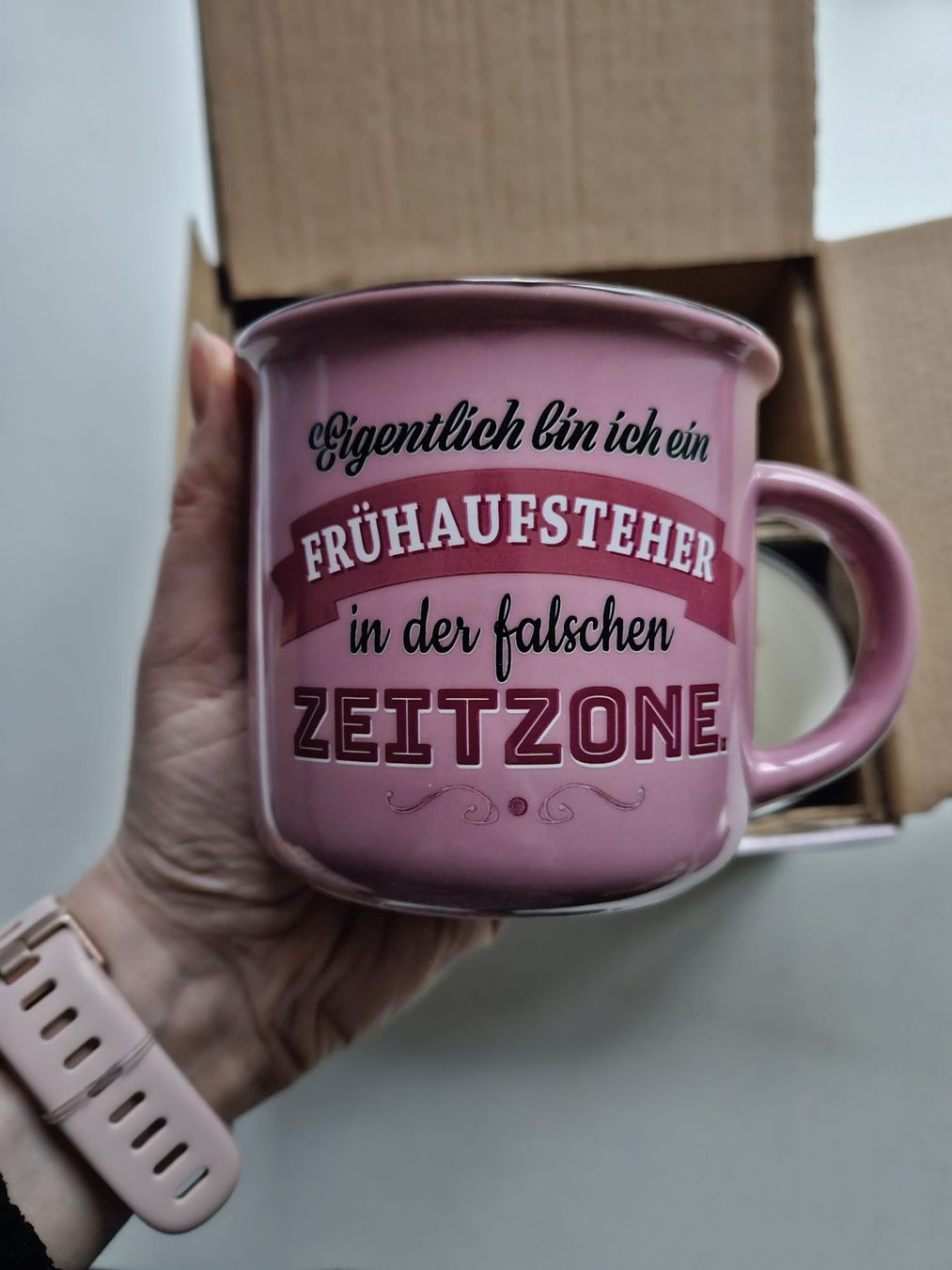 Tassen: 4er-Set Kaffeetassen mit Spruch – Neu und originalverpackt aus Schaffhausen von sabrina915 5