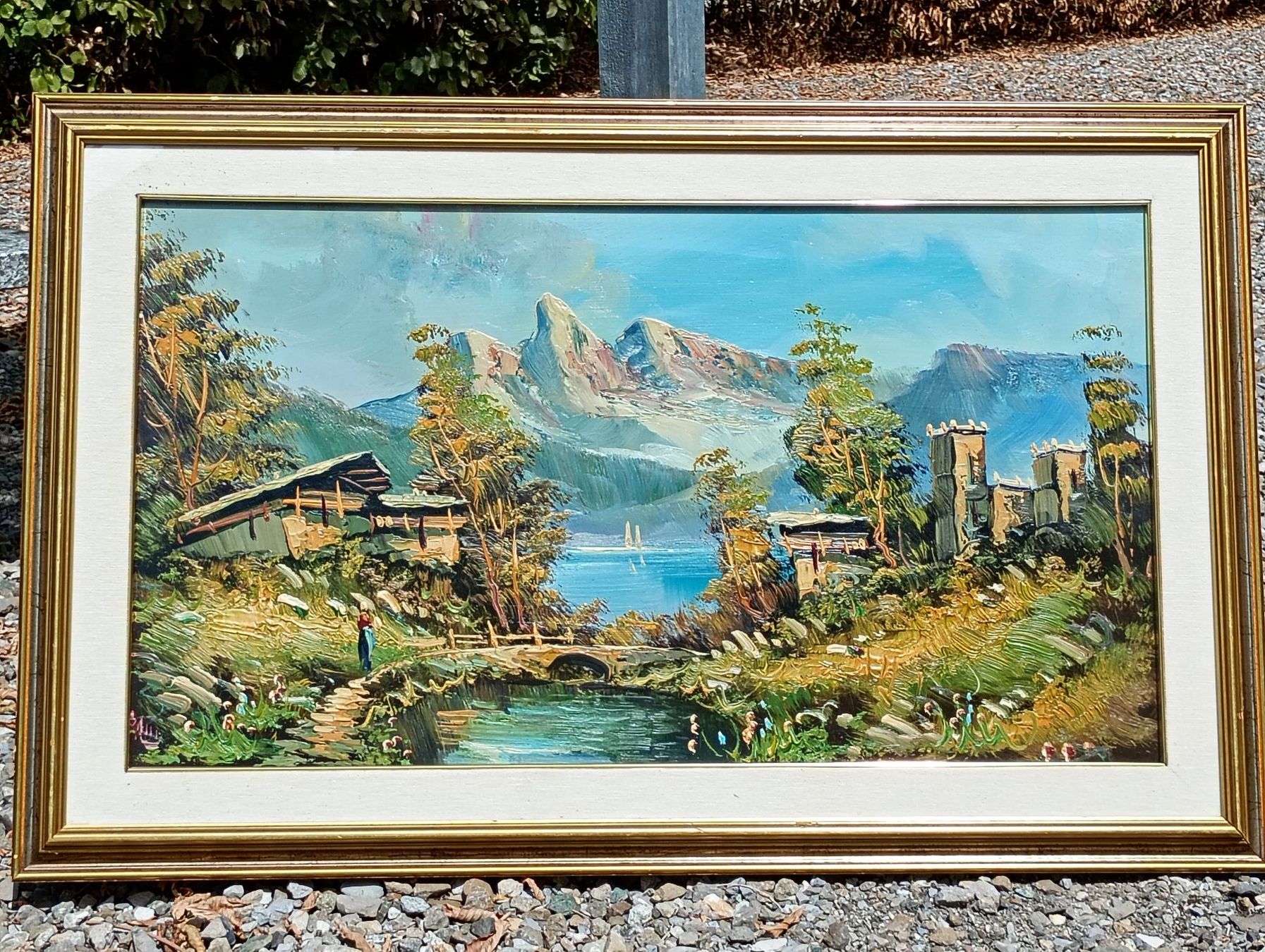 Tableaux: Alpine Berglandschaft Ölgemälde – D'occasion à Möriken AG par Vellas