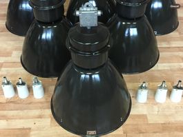 6 stück sehr schöne Industrielampen fabriklampen 50ér Jahre