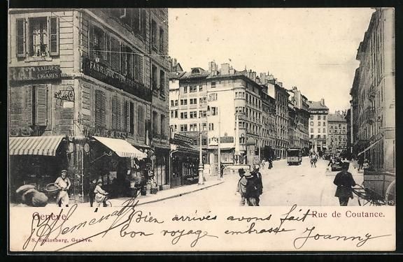 Ansichtskarten: AK Genève, Rue de Coutance, 1902 – Gebraucht aus Berlin von bartko-reher