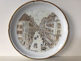 SUISSE LANGENTHAL Assiette murale Rue du Pont 1907, LAUSANNE