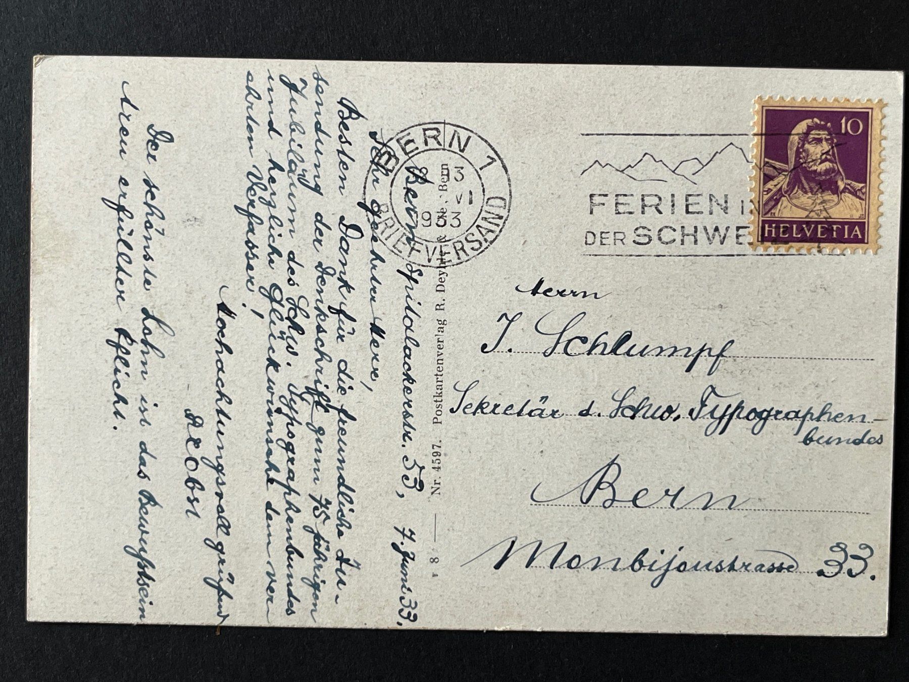 Cartoline postali: Antike Postkarte Ansichtskarte 1933 Flugplatz Bern Belpmoos – Usato da Lausen venduto da Runway28 2