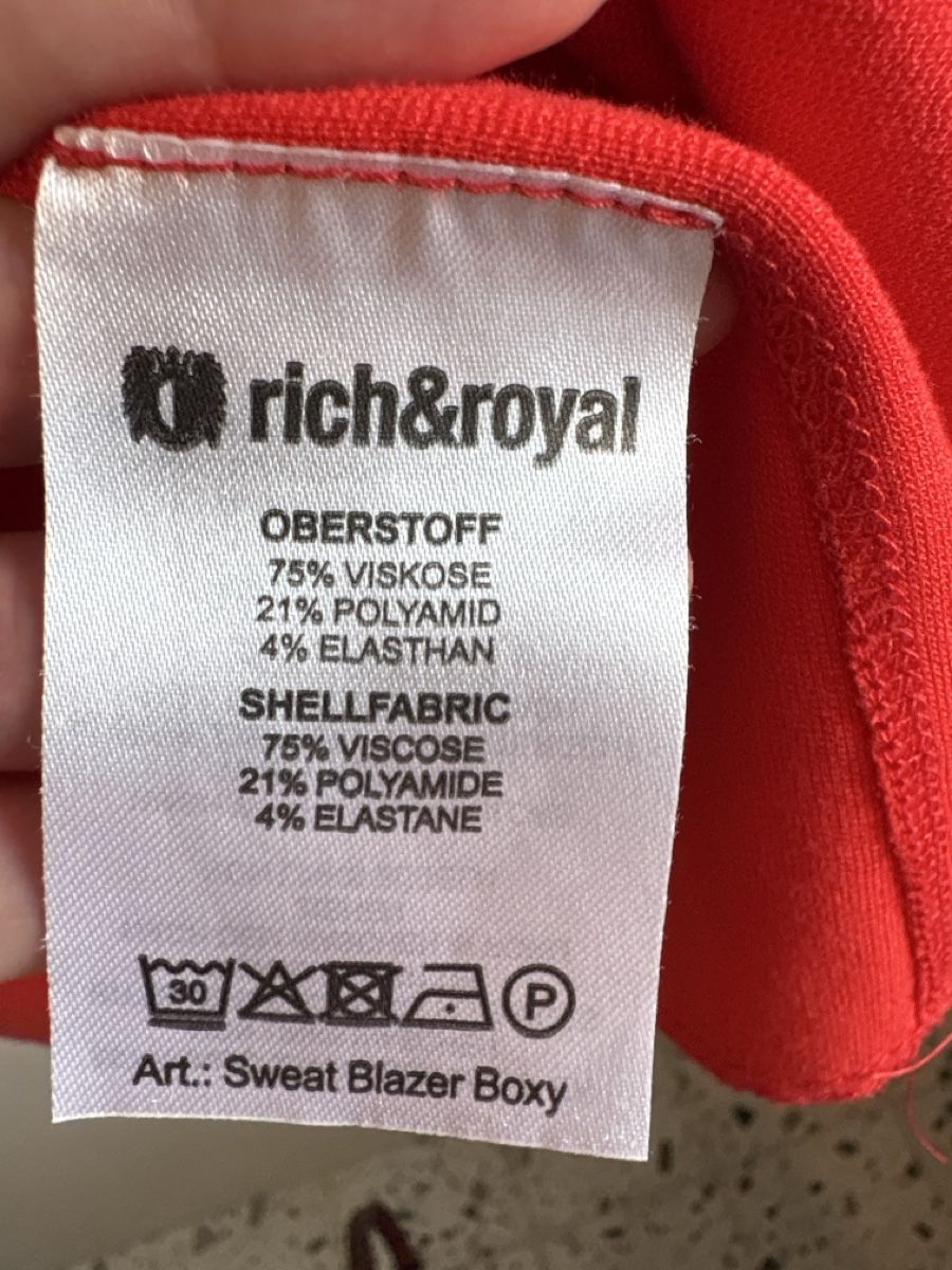Rich & Royal Giacche: Rich & Royal Red jersey Blazer - Size S  – Usato da Le Grand Saconnex venduto da Bramie 3