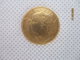10er Goldvreneli 1912 in gutem Zustand