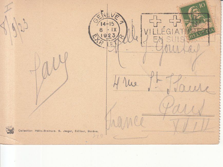 Cartoline postali: Genève 1923 – Usato da Bürglen TG venduto da StampGraf 1