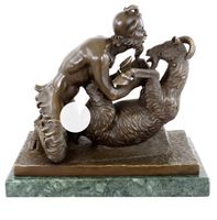 Pan und die Ziege.  Eine meisterhafte Bronzeskulptur