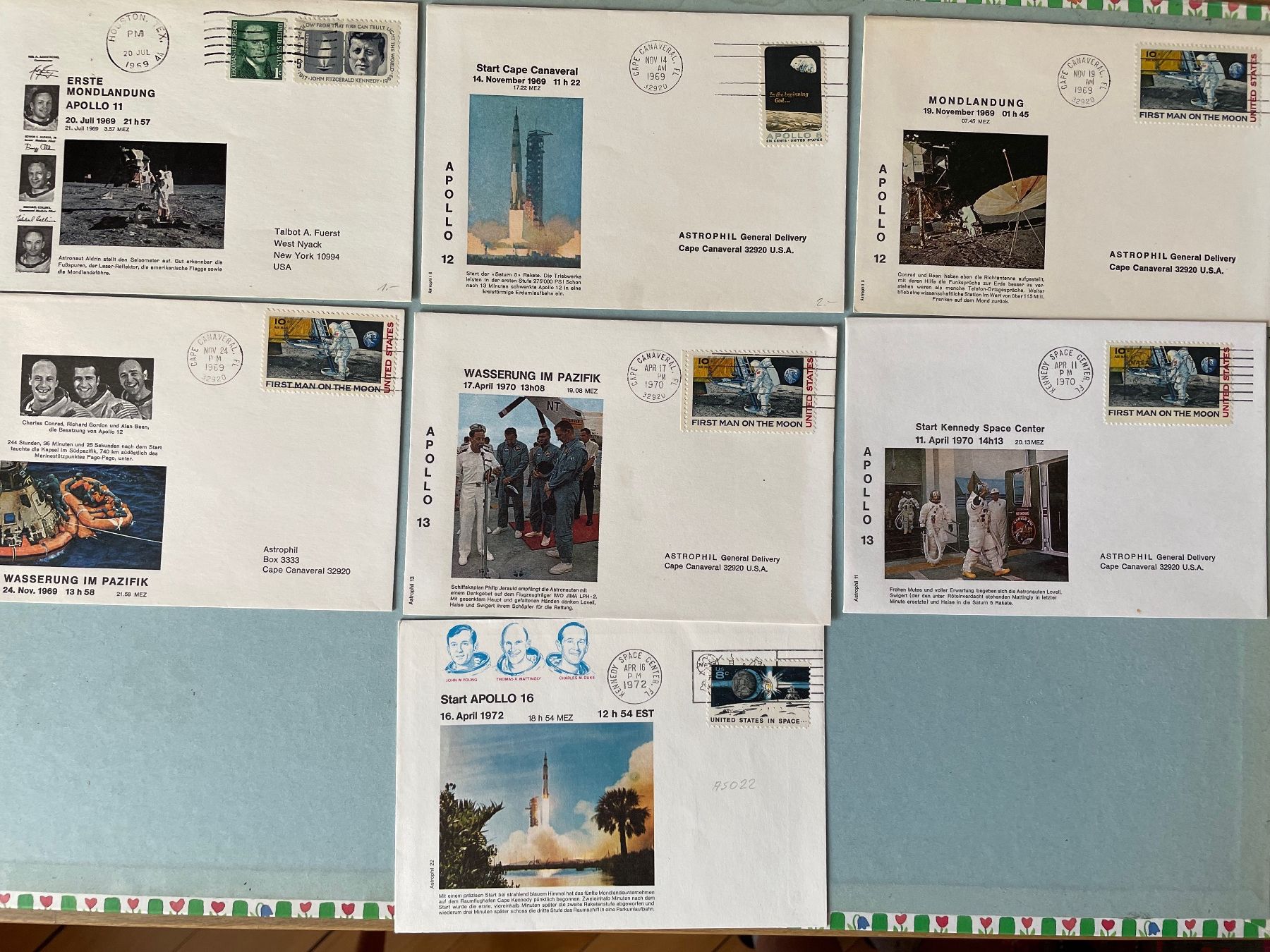 Tutti i francobolli: 22 FDC NASA Apollo Programm Weltraumfahrt – Usato da Zürich venduto da stzepp 2