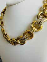 Magnifique Collier vintage strass plaqué or