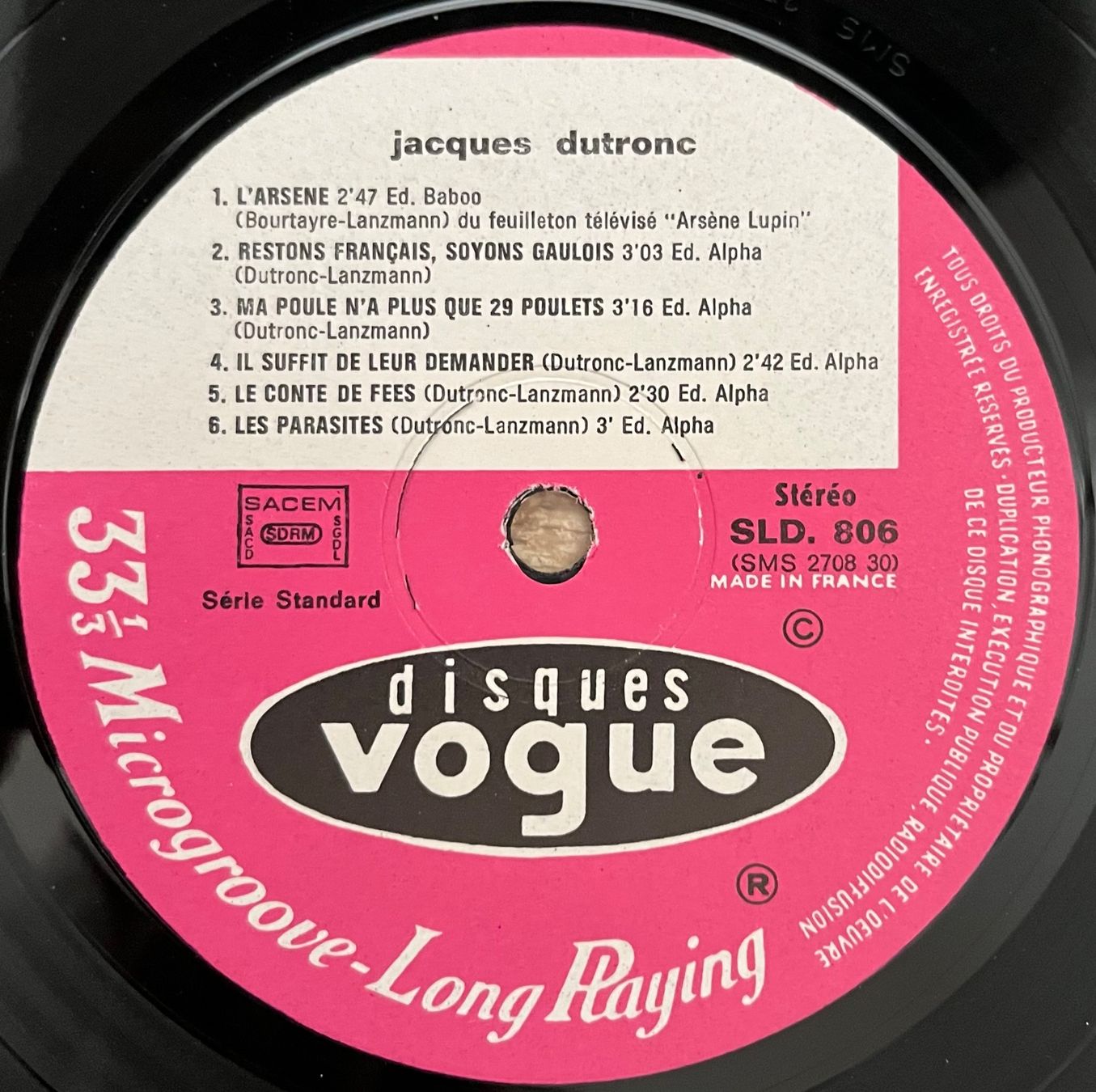 Dischi in vinile: JACQUES DUTRONC - JACQUES DUTRONC - 33 Tours – Usato da Bussigny venduto da vinyl-pas-cher 4