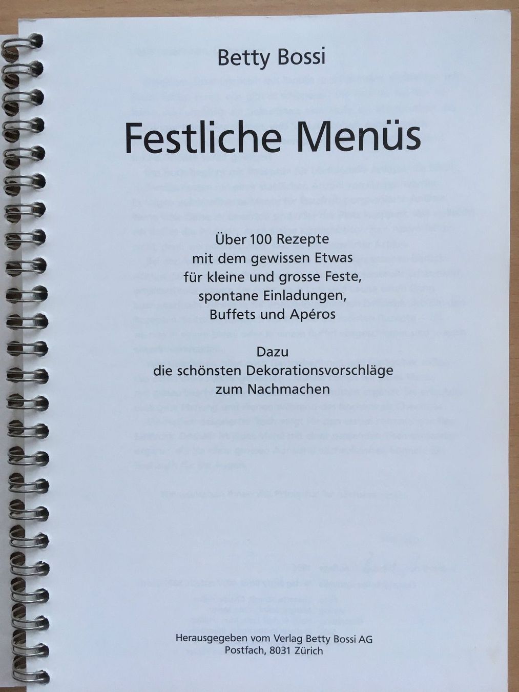 Bücher: Festliche Menüs; Betty Bossi – Neu (gemäss Beschreibung) aus Grenchen von Kogi7 1