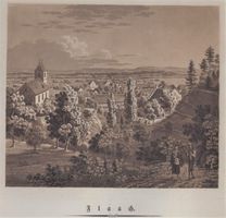 Flaach  Aquatinta von Hegi gerahmt