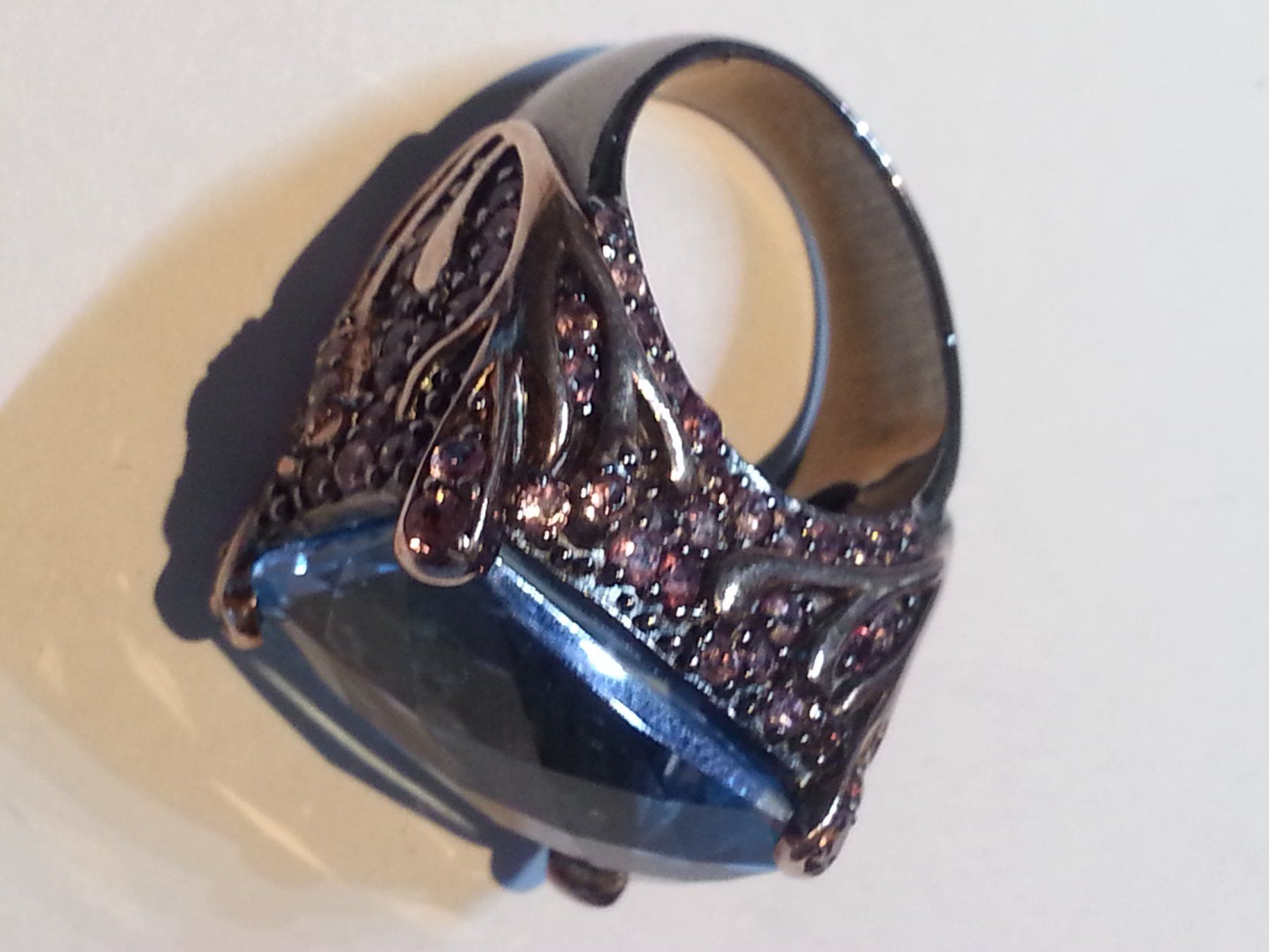 Anelli: Ring mit blauem Topas und Amethisten 55 – Nuovo (secondo la descrizione) da Zürich venduto da benedikt12 2