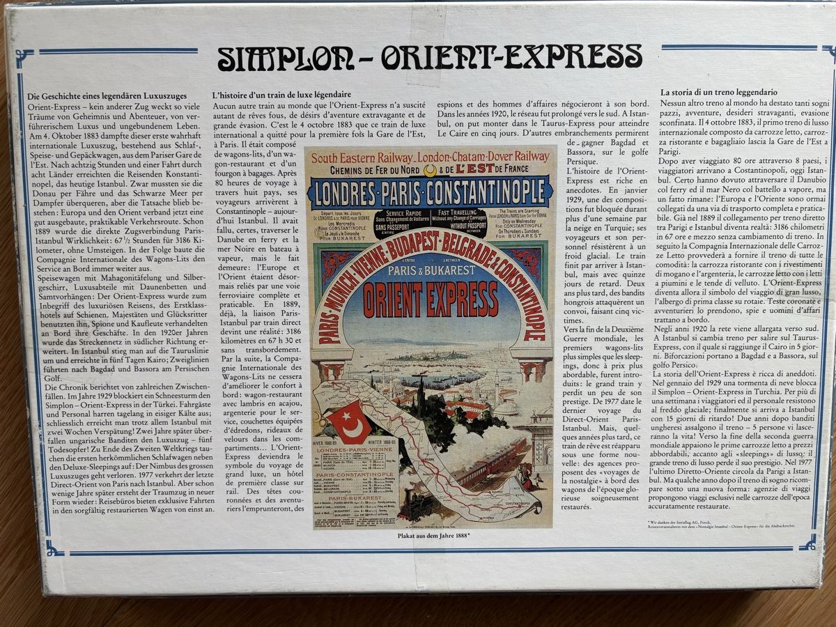 Giochi: Spiel :  Simplon Orient Express - Mondo -1987 – Usato da Zweisimmen venduto da Domii 4