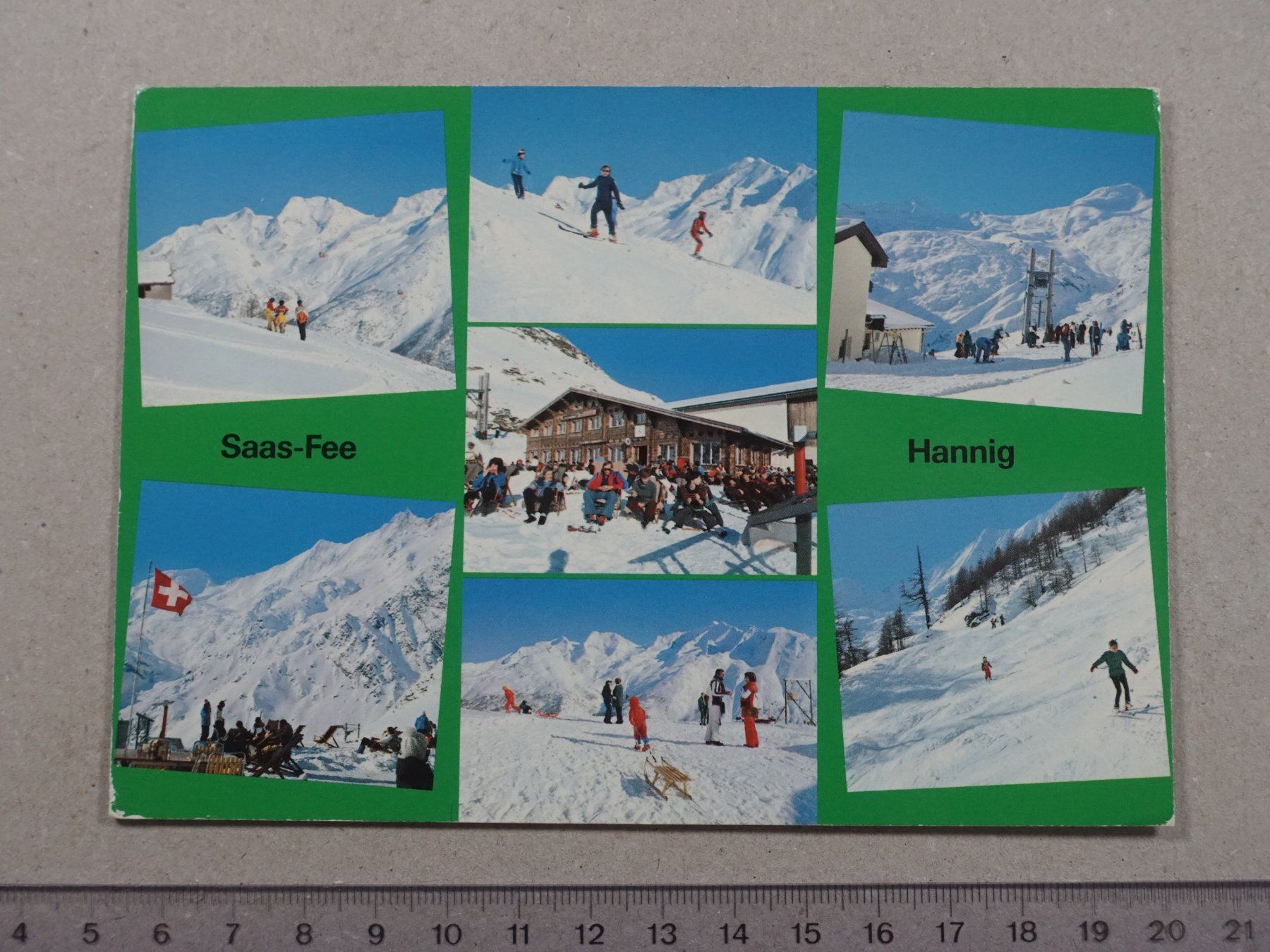 Cartoline postali: Saas-Fee, Hannig, 1985 – Usato da Lenzburg venduto da fh1