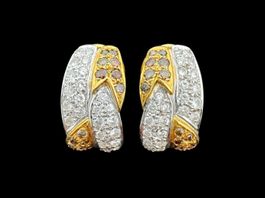 Diamanten 2.4ct Weiss & Champagner Ohrhänger 18k *S1814