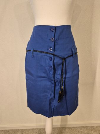 Rock im 60ies Stil mit Knopfleiste, Blau, High Waist, Gr.38