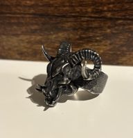 Stahl Ring Teufelskopf Baphomet Goat US Grösse 10