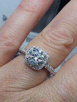 Bague argent avec diamant de moissanite de 1 ct certifié GRA