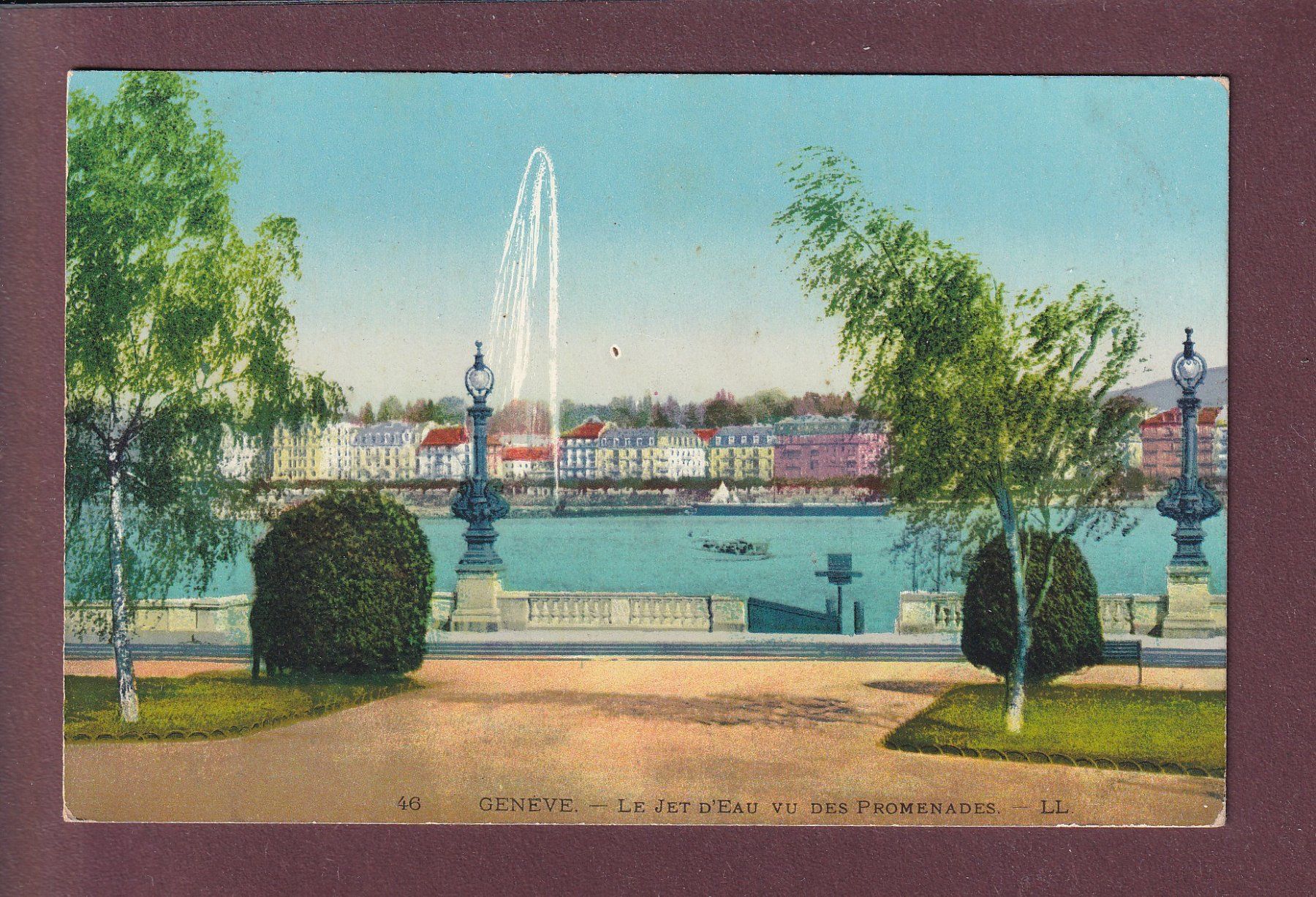 Cartoline postali: GENEVE - Jet d'eau – Usato da Pully venduto da nicecards
