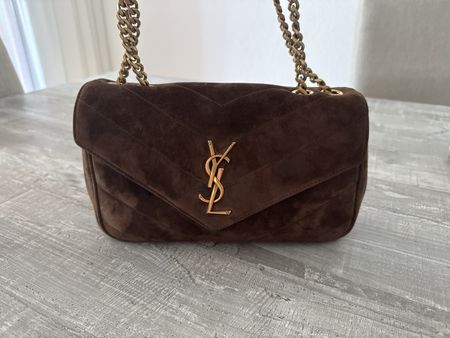 Saint Laurent (YSL) Envelope Medium Suede Tasche Braun – Gol