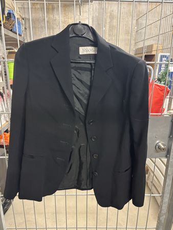 Max Mara Blazer, Damen, Grösse 38, Wollmischung, Schwarz