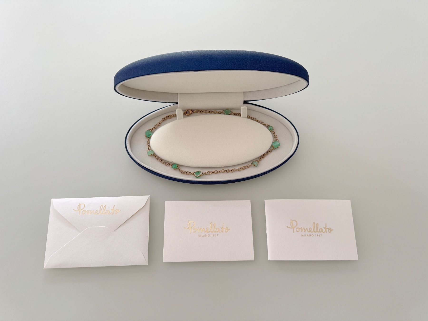 Pomellato Catenine: Collier Pomellato Capri en Or Rose Mat / Chrysoprases – Nuovo (secondo la descrizione) da Geneve venduto da iBest 2
