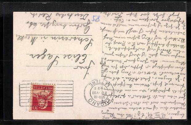 Cartoline postali: Lugano-Paradiso, Panorama con Mte Br – Usato da Berlin venduto da bartko-reher 1