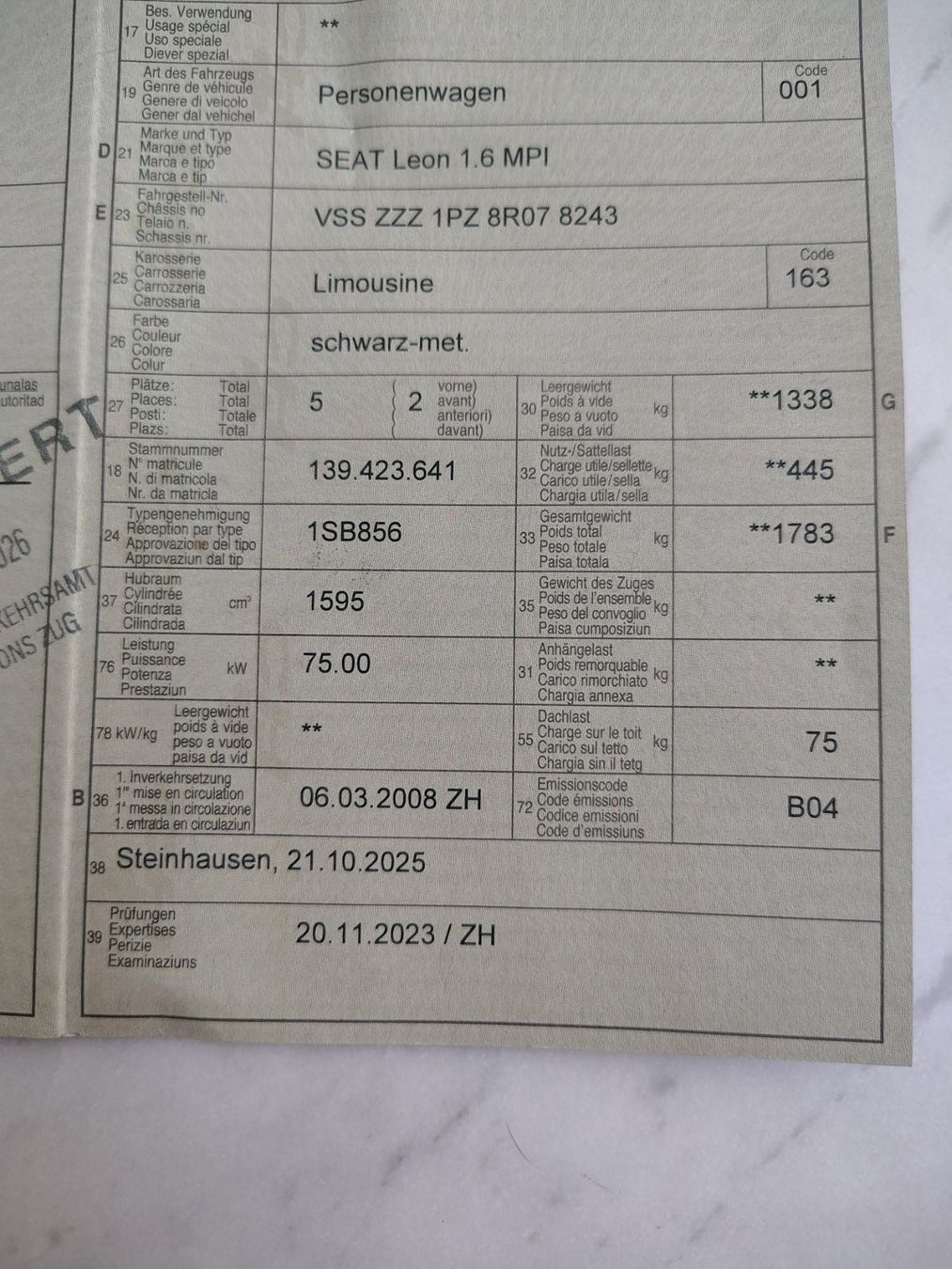 Seat Autos: Seat Leon 1.6 MPI – Defekt aus Reiden von bambi84 6