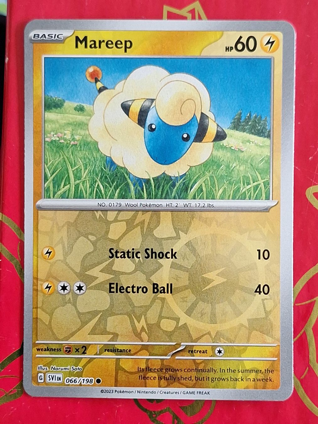 Pokémon Carte collezionabili: Mareep - Pokemon Reverse Holo Scarlet Violet Base – Usato da Altstätten SG venduto da GGsGameshop
