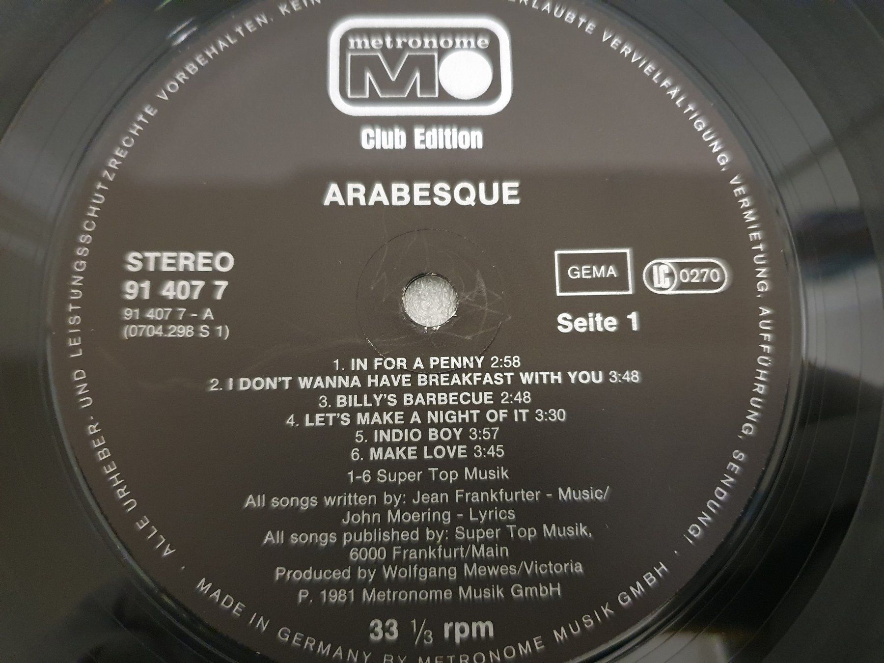 Dischi in vinile: Arabesque – Arabesque – Usato da Uster venduto da Vinyl-Leidenschaft 3