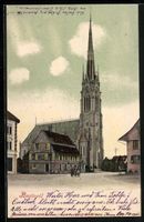 AK Amriswil, Strassenpartie mit Kirche
