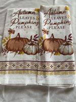 Set of 2 Autumn Kitchen Towels, new, Fall decoration